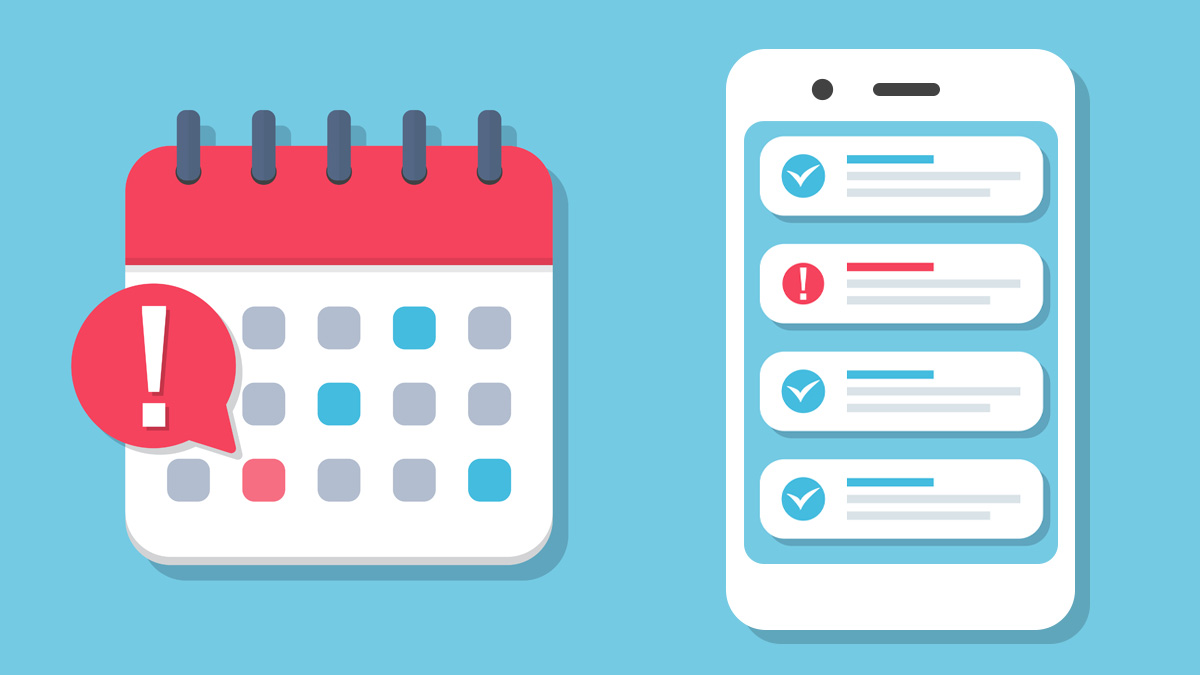 A calendar with a task list on a smartphone