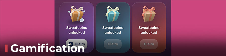 Gamification example from the Sweatcoin app